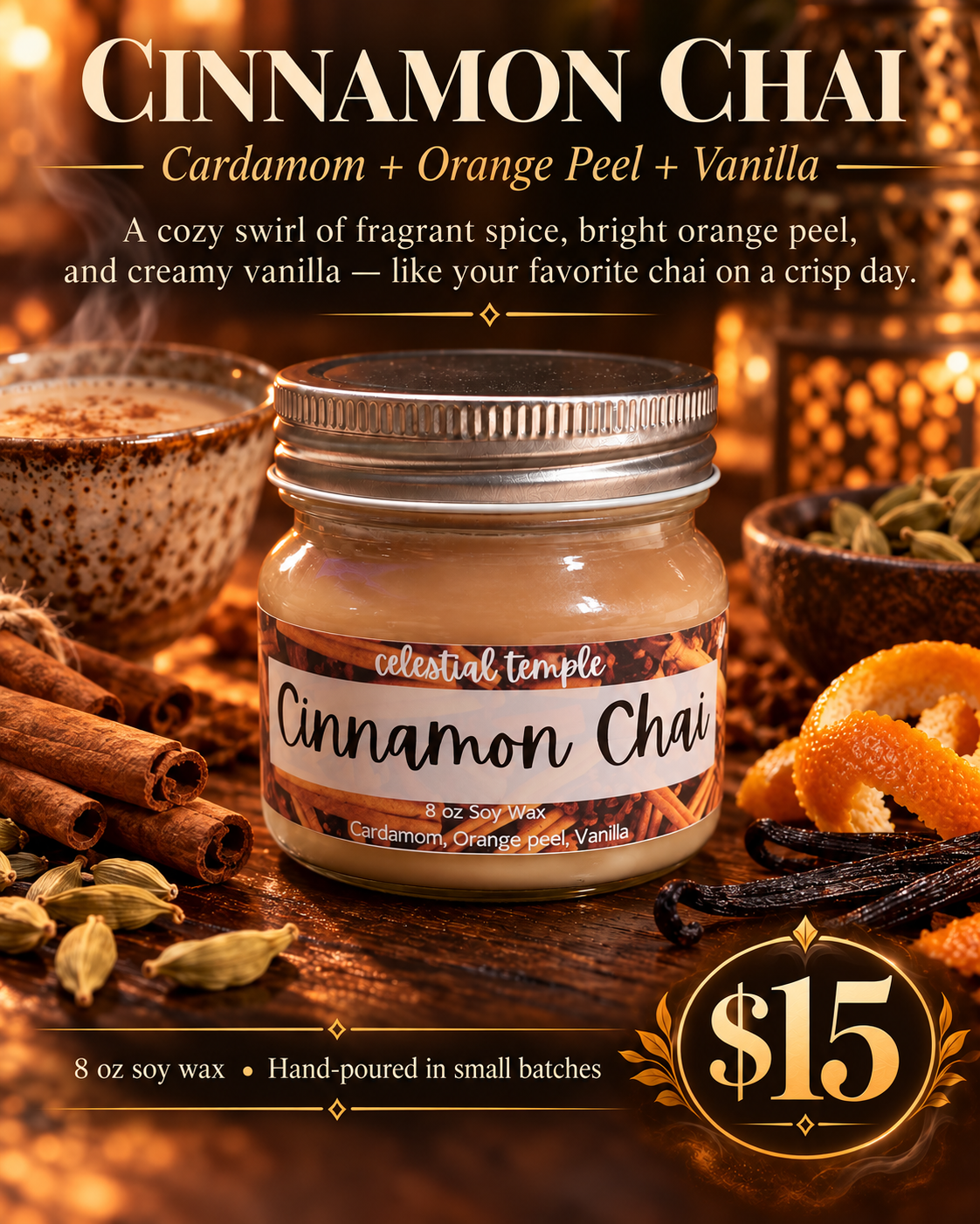 Cinnamon Chai | 8 oz Soy Candle
