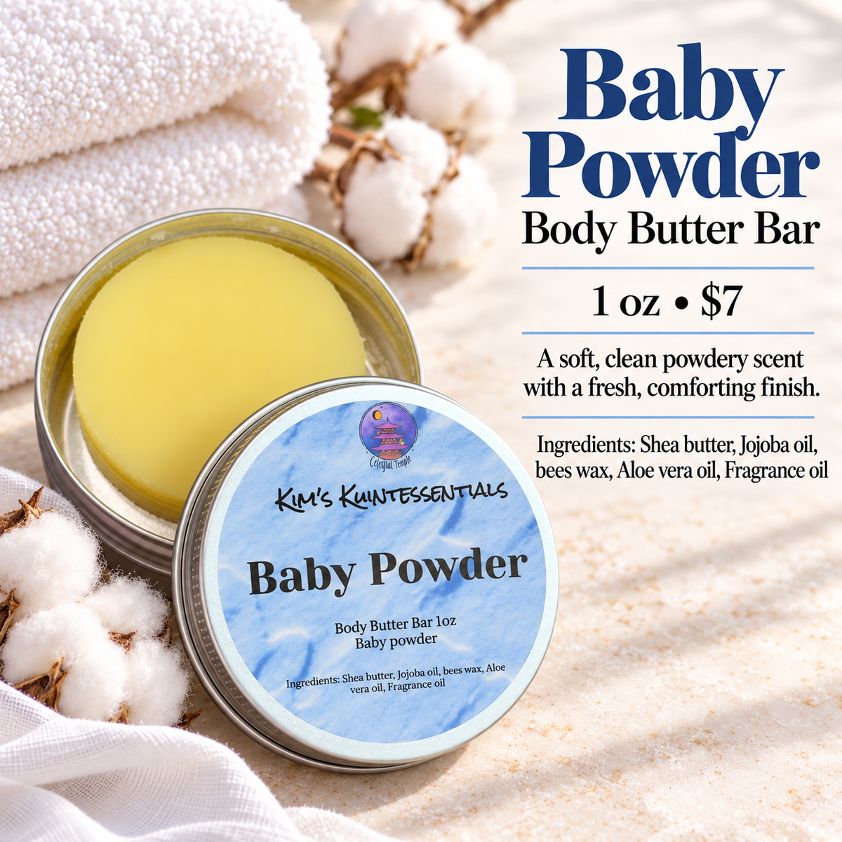 Baby Powder - Body Butter Bar - 1 oz