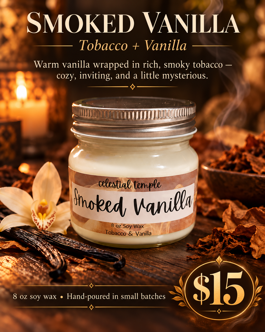 Smoked Vanilla | 8 oz Soy Candle