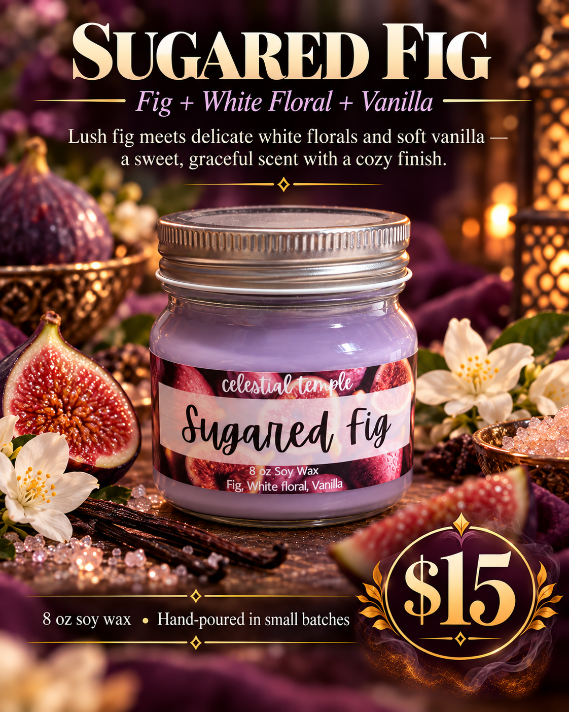 Sugared Fig | 8 oz Soy Candle
