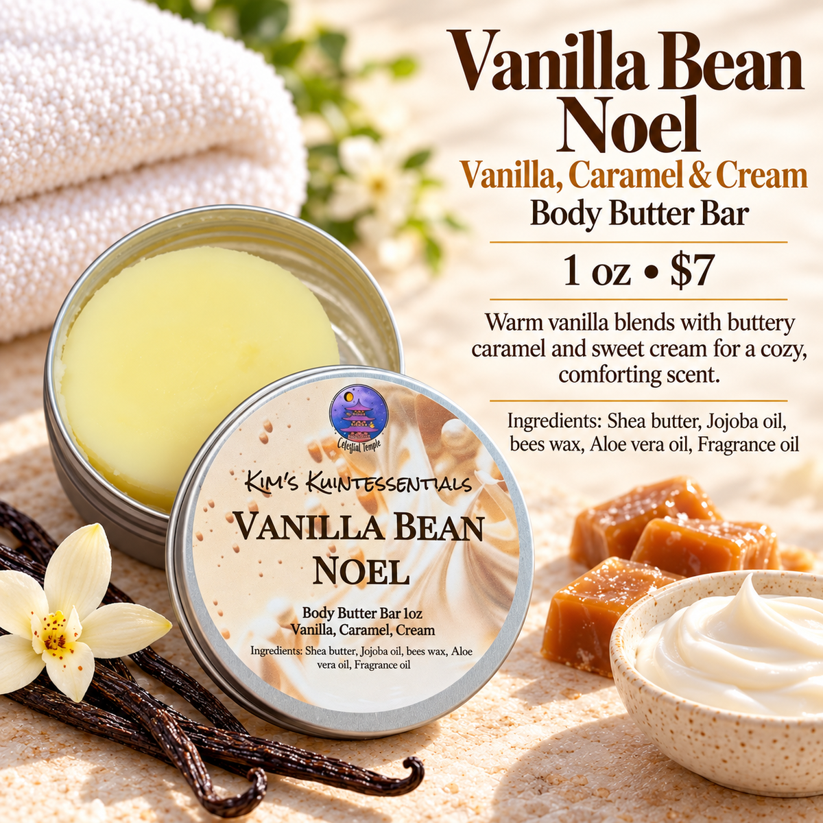 Vanilla Bean Noel - Body Butter Bar - 1 oz